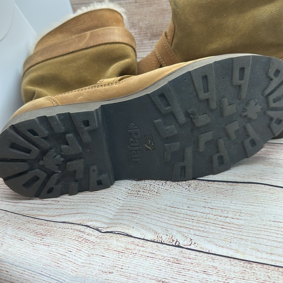 Pajar biker style leather and shearling boots size 8US - Picture 3 of 8